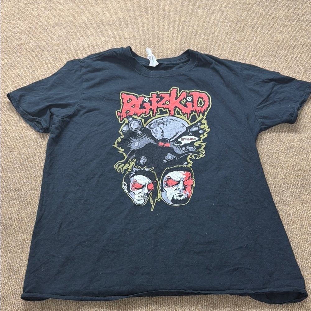 Blitzkid Shirt Mens Large Black Horror Punk Band Graphic Tee T-Shirt Vintage